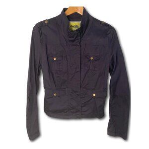 Cargo Style Navy Blue Cotton/Spandex Jacket Blazer Size Medium